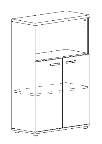 Шкаф средний полузакрытый мокко премиум