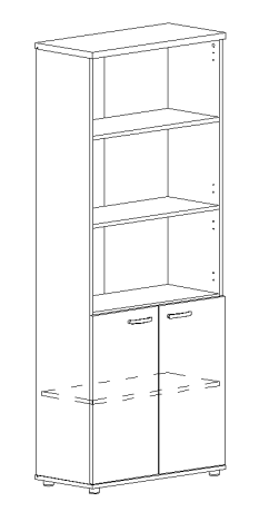 Шкаф для документов полузакрытый венге