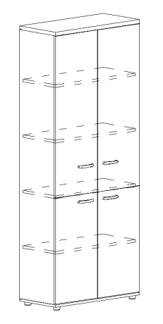 Шкаф для документов закрытый 4-х дверный дуб шамони