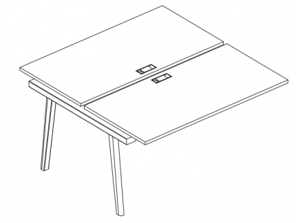 Секция стола рабочей станции (2х120) мокко премиум