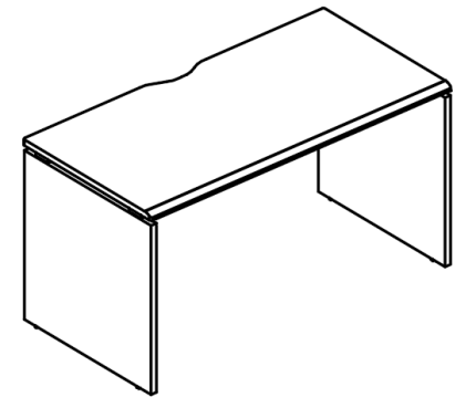 Стол письменный на каркасе ДСП (1 скос)  вяз либерти / вяз либерти