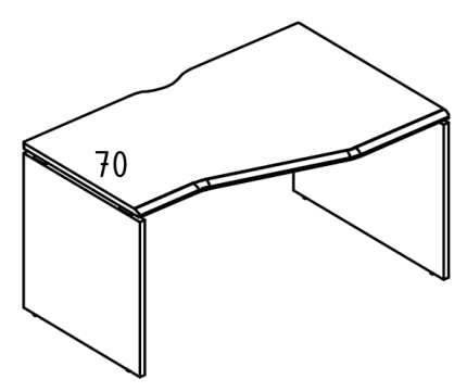 Стол эргономичный "Техно" на каркасе ДСП (1 скос) правый вяз либерти / вяз либерти
