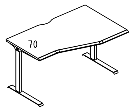 Стол эргономичный "Техно" на металлокаркасе МL (1 скос) правый  вяз либерти / антрацит