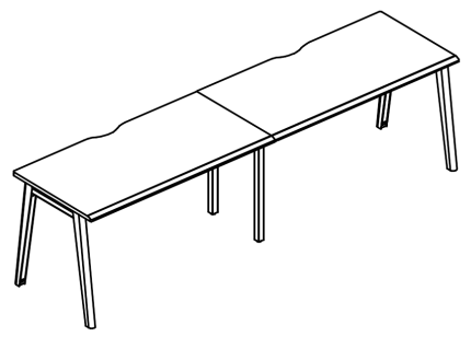 Рабочая станция (2х140) опоры МТ 1 скос вяз либерти / белый, вставка белая