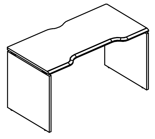Стол эргономичный Симметрия на каркасе ДСП (1 скос)  мокко премиум / вяз либерти