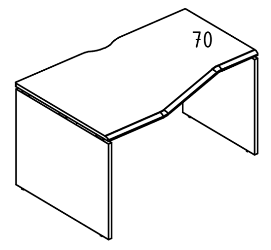 Стол эргономичный Техно на каркасе ДСП (1 скос) левый мокко премиум / вяз либерти