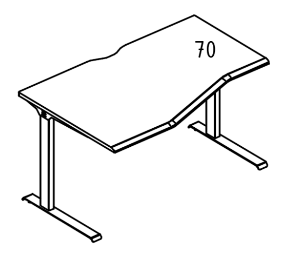Стол эргономичный Техно на металлокаркасе МL (1 скос) левый вяз либерти / антрацит